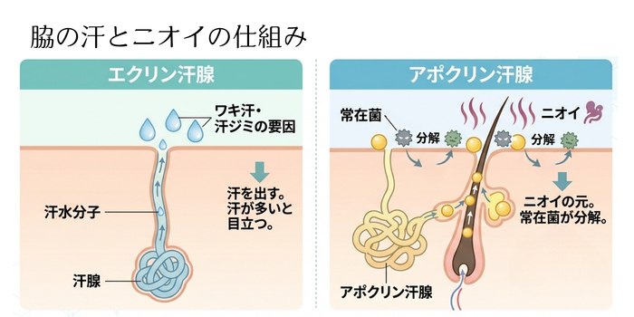 脇の汗とニオイの仕組み